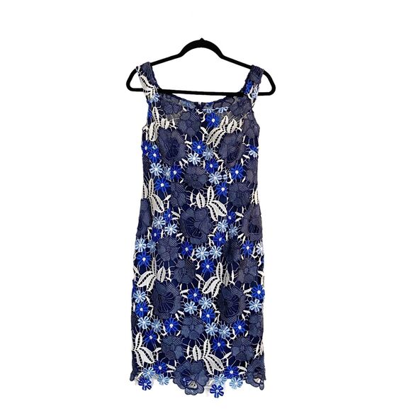 Aidan Mattox Dress Sz 6 Floral Lace Off Shoulder Cocktail Date Night Out Wedding - Picture 2 of 11